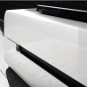 Meuble TV 2 tiroirs, couleur blanc et noir, Gamme TOREK