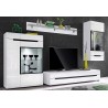 Meuble TV 2 tiroirs, couleur blanc et noir, Gamme TOREK