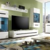 Meuble TV 2 tiroirs, couleur blanc et noir, Gamme TOREK