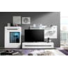 Meuble TV 2 tiroirs, couleur blanc et noir, Gamme TOREK