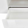 Meubles TV 2 portes 4 tiroirs et 2 niches, couleur blanc et chêne, Gamme Dole