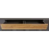 Meuble TV 2 portes 4 tiroirs et 2 niches, couleur gris et chêne, Gamme Dole b