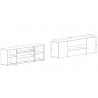 Meuble tv design, 2 portes, 1 tiroir, Gamme notte