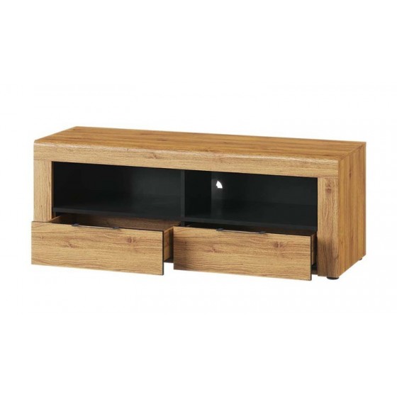 Meuble tv design en bois, 2 tiroirs, 2 niches, Gamme naples