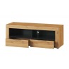 Meuble tv design en bois, 2 tiroirs, 2 niches, Gamme naples