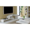 Meuble tv modulable blanc, double plateau, Gamme cliff