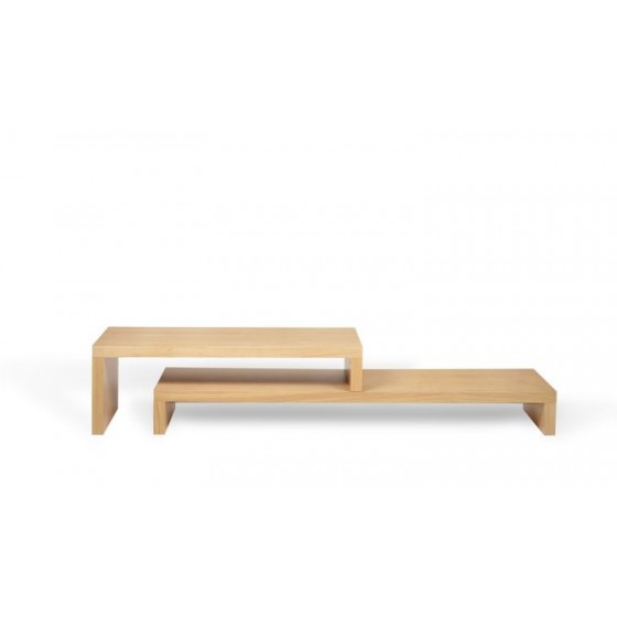 Meuble tv modulable noyer, double plateau, Gamme cliff