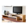 Meuble tv modulable noyer, double plateau, Gamme cliff