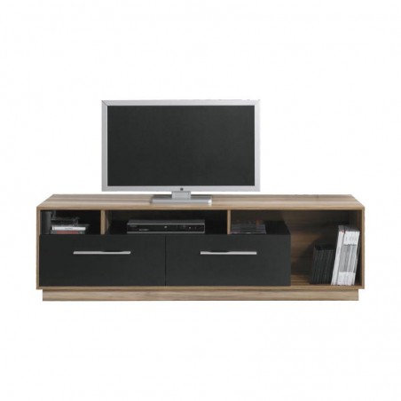 Meuble tv en bois, 2 tiroirs, 3 niches, Gamme mya
