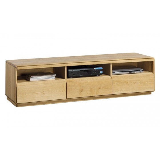 Meuble tv en chêne, 3 tiroirs, 3 niches, Gamme nice