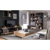 Meuble tv design en bois, 2 cubes, 1 niche, Gamme roses