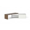 Meuble tv extensible, double plateau, noyer et blanc, Gamme move