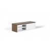 Meuble tv extensible, double plateau, noyer et blanc, Gamme move