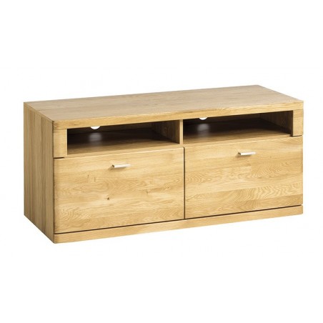 Meuble tv placage en chêne, 2 tiroirs, 2 niches, Gamme sydney