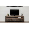 Meuble tv en teck recyclé, 1 niche, 3 tiroirs, Gamme atelier