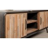 Meuble tv en teck recyclé, 2 portes coulissantes, 2 niches, Gamme avenue
