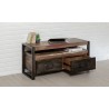 Meuble tv en teck recyclé, 1 niche, 2 tiroirs, Gamme atelier
