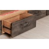Meuble tv en teck recyclé, 1 niche, 2 tiroirs, Gamme atelier
