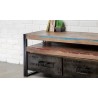 Meuble tv en teck recyclé, 1 niche, 2 tiroirs, Gamme atelier