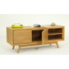 Meuble tv en teck, 2 portes, 2 niches, Gamme genes