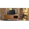 Meuble tv en teck, 2 portes, 2 niches, Gamme genes