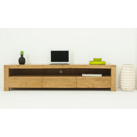 Meuble tv en teck, 1 niche, 3tiroirs, Gamme venise
