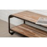Meuble tv en teck recyclé, double plateau, Gamme avenue