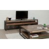 Meuble tv en teck recyclé, 1 niche, 4 tiroirs, Gamme atelier