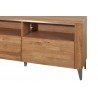 Meubles TV, 1 tiroir et 2 niches, pieds et insert en métal, couleur chêne miel , Gamme LATINA
