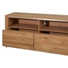 Meubles TV, 1 tiroir et 2 niches, pieds et insert en métal, couleur chêne miel , Gamme LATINA
