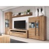 Meubles TV, 160 cm de longueur, 2 niches et 1 tiroir, couleur chêne, Gamme TutaBois