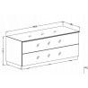 Meubles TV, 120 cm de longeur, 2 tiroirs, couleur verre blanc / blanc, Gamme LioBlanc