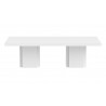 Table à manger rectangulaire design 262x130 cm, blanc brillant, Gamme dusk
