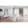 Table à manger rectangulaire design 262x130 cm, blanc brillant, Gamme dusk