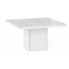 Table à manger design 130x130 cm, plateau en marbe, finition blanc, Gamme dusk