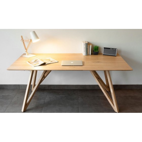 Table a diner en chêne, pieds entrecroisés, Gamme santaquin