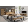 Table à manger design 200 cm,  couleur chêne et métal noir, Gamme Alls