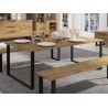 Table à manger design 200 cm,  couleur chêne et métal noir, Gamme Alls
