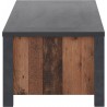 Table basse 107 cm de longueur, 1 tiroir 4 niches, couleur noir et bois, Gamme Buffo