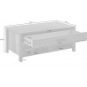 Table basse 107 cm de longueur, 1 tiroir 4 niches, couleur bois et tiroir noir, Gamme BuffoB