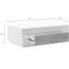 Table basse 110 cm de longueur, couleur blanc et chêne, Gamme Dole