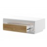 Table basse 110 cm de longueur, couleur blanc et chêne, Gamme Dole