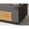 Table basse 110 cm de longueur, couleur gris et chêne, Gamme Doleb