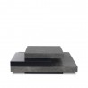 Table basse design carré 90x90, effet béton et noir, Gamme slate