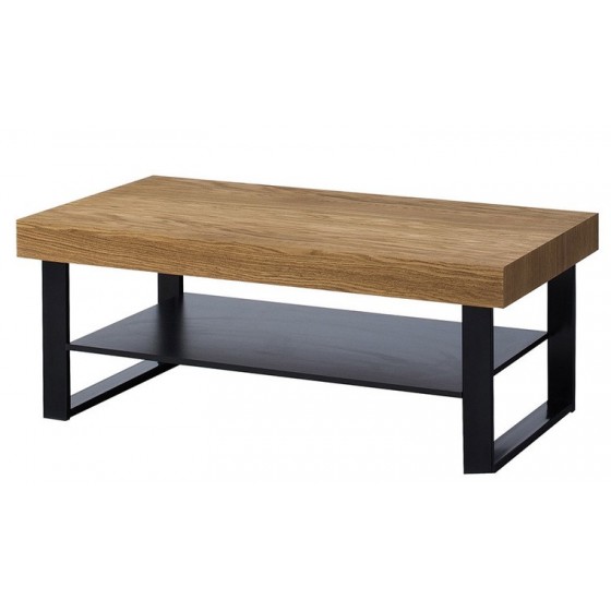 Table basse en chêne, double plateau, Gamme bari