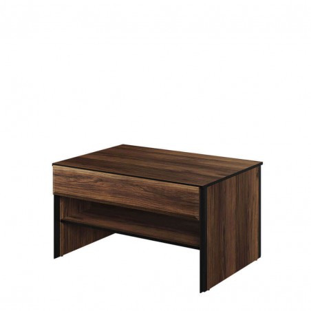 Table basse 100 cm de longueur, couleur noir et bois, Gamme SANTANA
