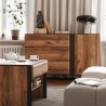 Table basse 100 cm de longueur, couleur noir et bois, Gamme SANTANA