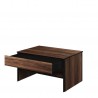 Table basse 100 cm de longueur, couleur noir et bois, Gamme SANTANA
