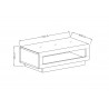 Table basse 110 cm de longueur, couleur blanc et noir, Gamme TOREKB