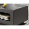 Table basse 110 cm de longueur, couleur noir et  bois, Gamme TOREKB